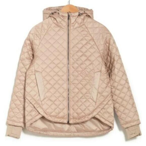 BCBGMAXAZRIA Quilted Hooded Zip Front Jacket in Champagne, Size X-Large * NWT - Picture 11 of 12